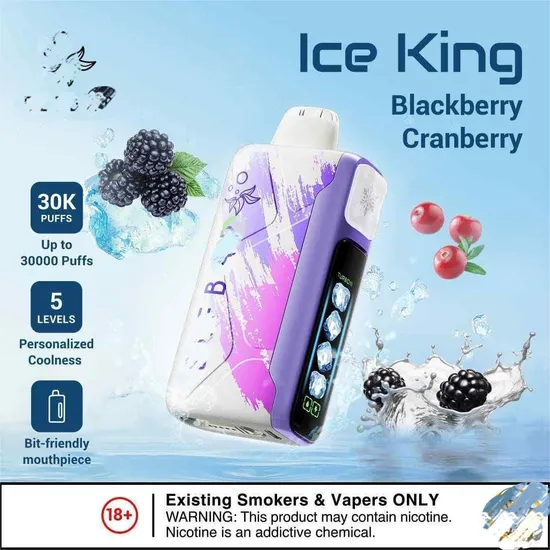 ELF BAR ICE KING 30000 BLACKBERRY CRANBERRY 5%